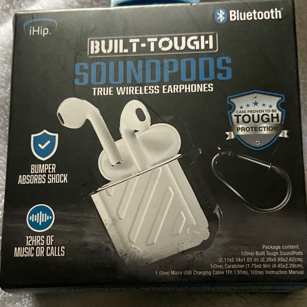 h.i.p. Built-Tough SoundPods True Wireless Earphones - Black and Blue